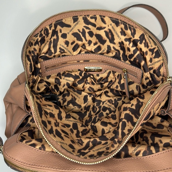 B. Makowsky dusty rose leather double chain strap satchel - Picture 8 of 16